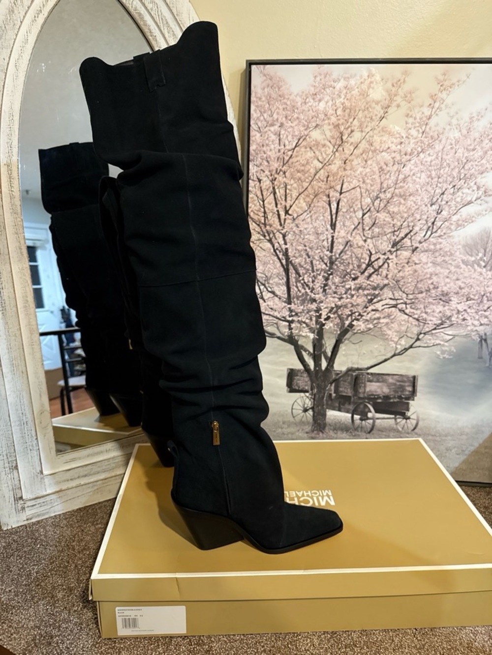 Michael Kors Noemie Suede Thigh High Boots - Picture 5 of 5